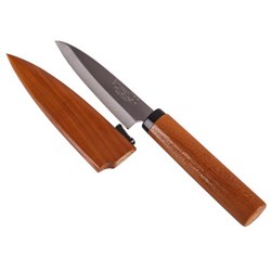 Нож для фруктов с деревянным чехлом 9.5 см, серия Natural Wood - фото 6643